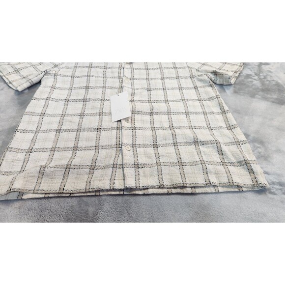 Zara Men's Large Beige Textured Check Shirt NWT - Picture 5 of 8